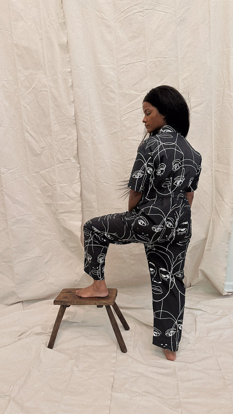 Faces Jumpsuit - Black