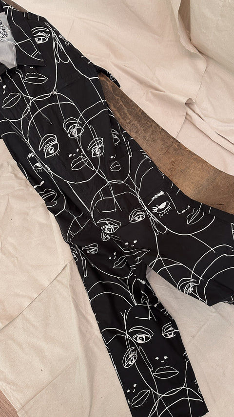 Faces Jumpsuit - Black