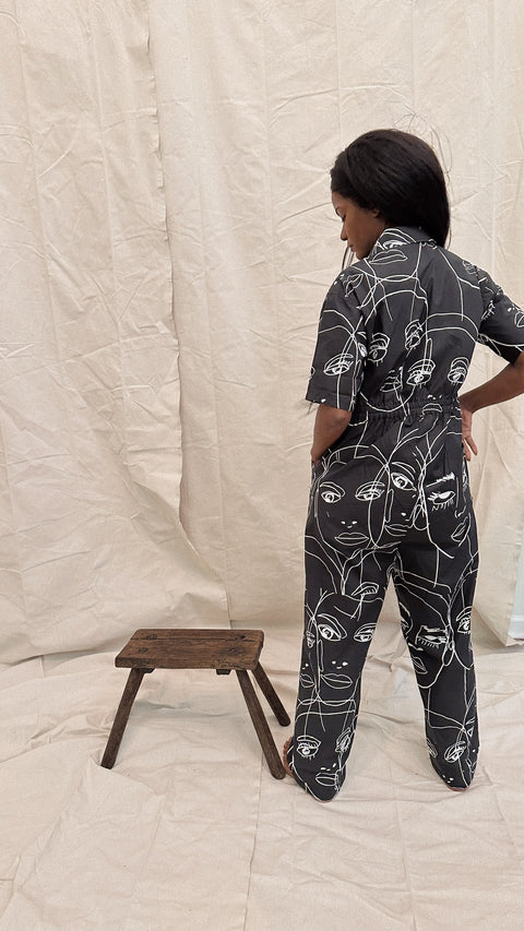 Faces Jumpsuit - Black