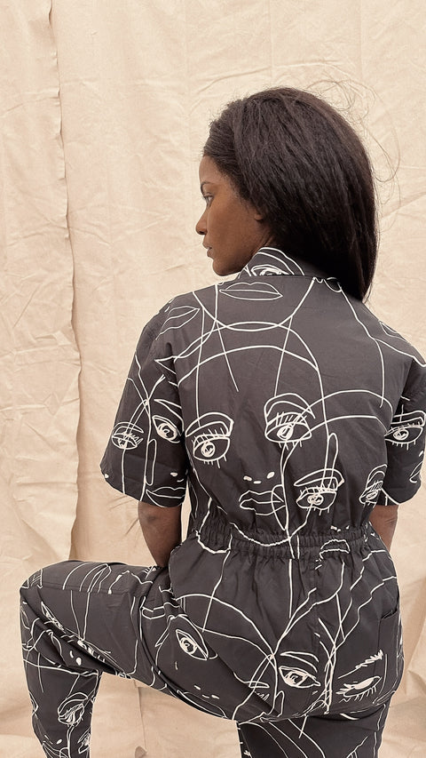 Faces Jumpsuit - Black
