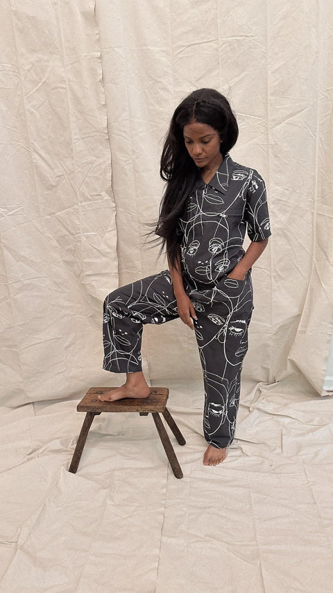 Faces Jumpsuit - Black