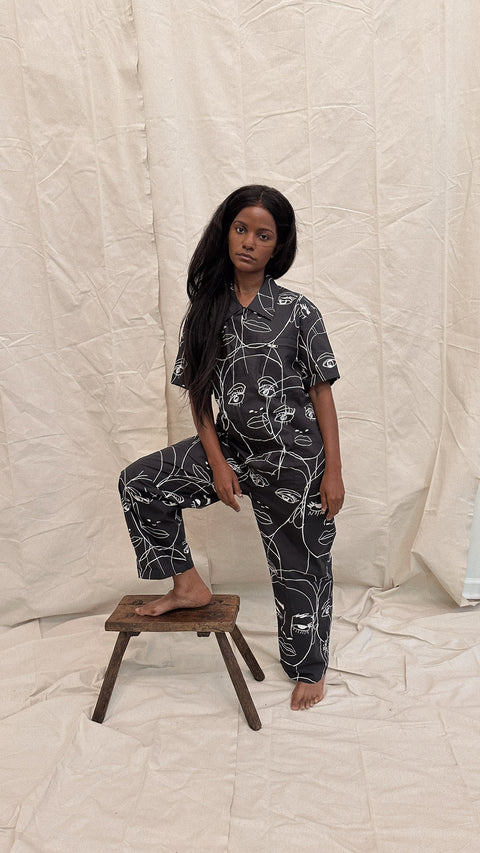 Faces Jumpsuit - Black