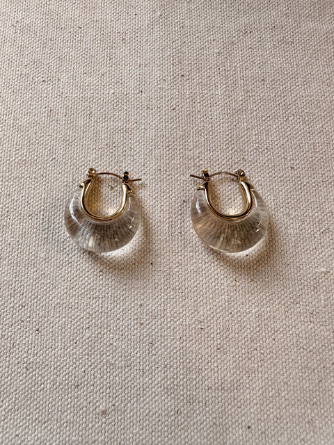 Millie Earrings Acrylic Gold 14K