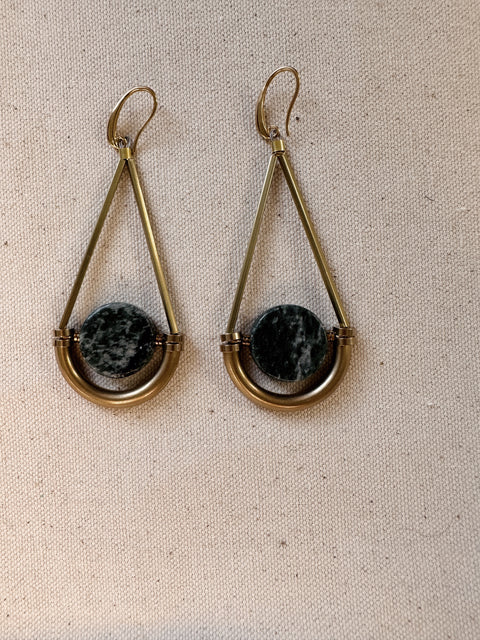 Brass Jasper Earrings