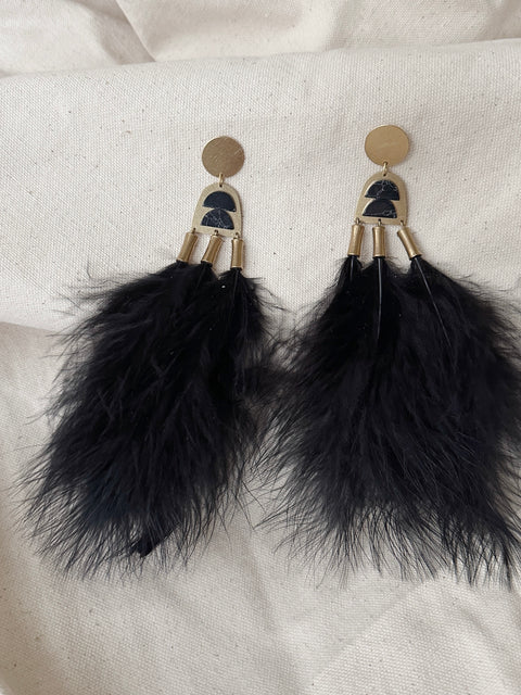 Black Feather Earrings