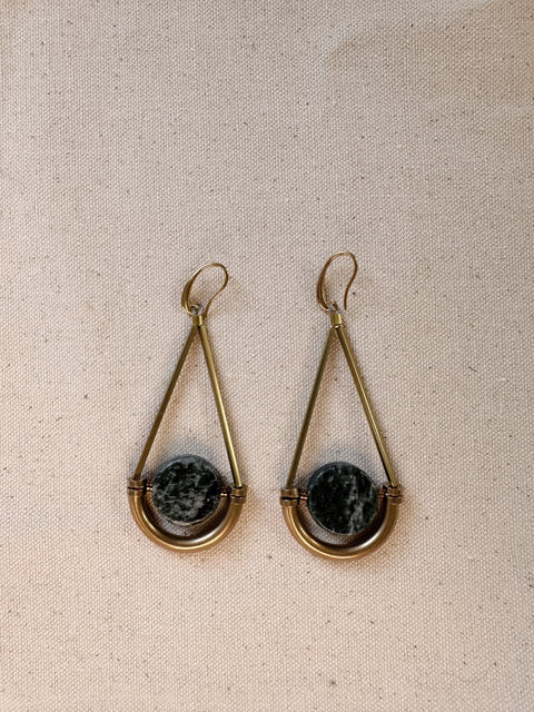 Brass Jasper Earrings