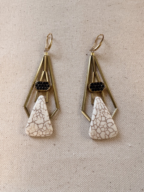 White Stone Earrings