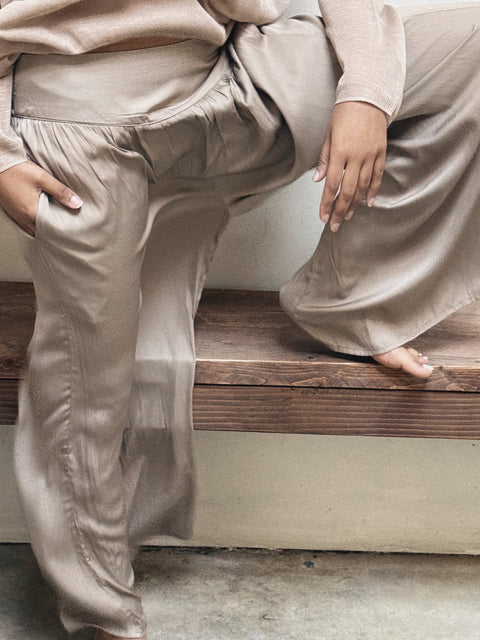 Rosamund Wide Satin Pants