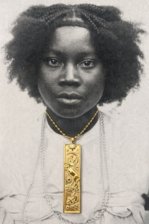 Tarot Zodiac Necklace CZ Gold 18K